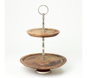 Stojan na tortu 40cm drevo prírodný