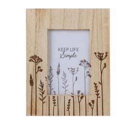 Rámik kvetinový motív nat drevo 18*23*1cm