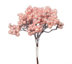 Zápich bobuľky, bl. ružová perleť /4 14cm