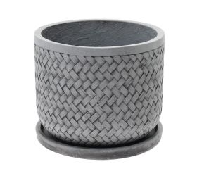 J10 kvetináč + miska lucy šedá  44xh36cm xl