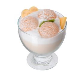 Sviečka dezert pohár bežový capucino 13x11cm