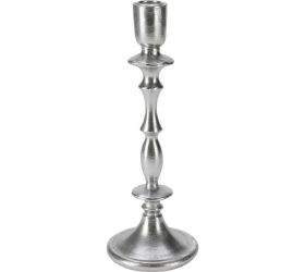 Svietnik 28cm strieborný