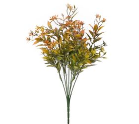 Zeleň drob. lístky, kvietky zeleno-ružový metal 37cm