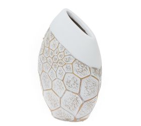 Váza polyrez s 23x16x35cm bielozlatá