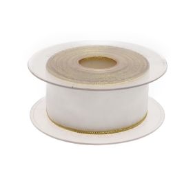 Stuha biela zlatý lem 4cm/20m 3348g 04