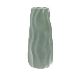 Váza vlnky keramika 13x13x30cm zelená