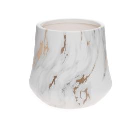 Obal mramor keramika 14x13cm bielozlatá