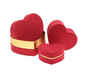 Darčeková krabička srdce s/3 18,8x16x8,5-28,5x25x12cm červené