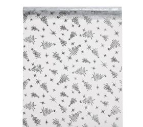 Organza lesklá 39x10 bielo-strieb.