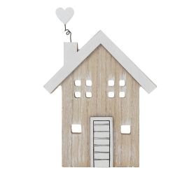 Dom drevo 17,3x12x2,2cm natur biely