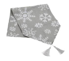 Štóla vianoce 33x180cm strieborná vločky