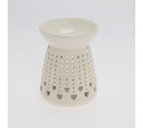 Aromalampa biela vz.srdce porcel 10,5*10,5*13,4cm