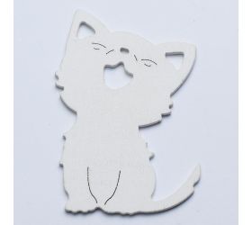 Výrez mačka s/6 8cm bie