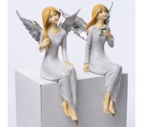 Anjel strieborný glit. mix2 12*10*21