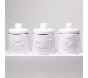 Dóza na krmivo mačky porcelán