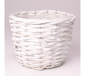 Košík prútie biely m d19xh15cm