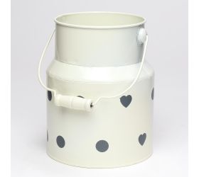 Váza konva s rúčkou kov krém veľké bodky v:18/27,5x12cm super cena