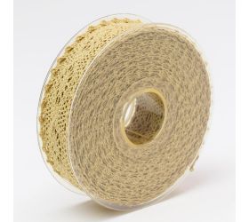 Stuha čipka  25mmx8m hnedá