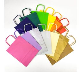 Taška malá papier mix farba kraft 160x70x215mm