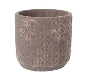 Obal cement antique lt. brown d14.5*h14cm