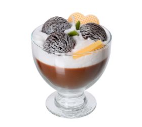 Sviečka dezert pohár hnedý čokoláda 13x11cm