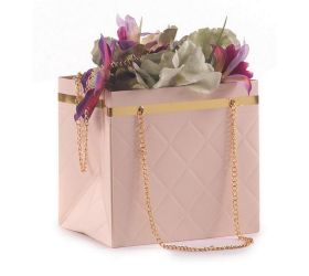 Taška pap.borsi/bus rosa riga oro c/catenelle 16x12 h15