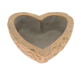 Obal srdce cement bledo-sivo-zlaté 20cm