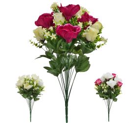 Kytica ruža magnolia margar. x18 mix 3f 60cm cer,pink,cream