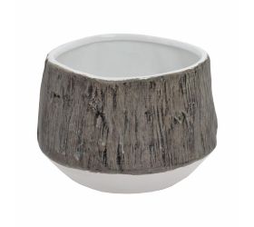 Obal vzor drevo keramika 13.5*13.5*8.5 hnedobiely