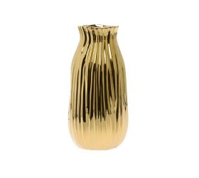 Váza keramika 11,5x11,5x24cm zlatá