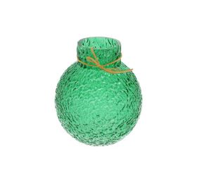 Váza sklo zelená 7.5*17.5cm