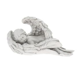 Anjel ležiaci na podstavci biely 23*9.5*13cm
