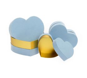 Darčeková krabička srdce s/3 18,8x16x8,5-28,5x25x12cm mentol