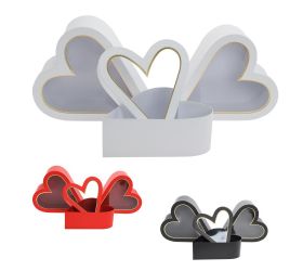 Darčeková krabička na kvety srdce s/3 25,8x32x13/23,8x29,5x11,5/22x26x10 mix f