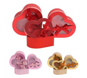Darčeková krabička na kvety srdce s/3 25.8x24.5x12/23.8x22.5x10/21.3x20x8cm mix f
