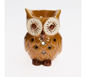 Aromalampa sova porcelán 8x7x12cm hnedá