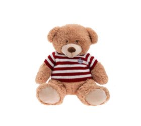 Medveď sediaci v30cm pruhovaný svetr s anglickým erbom