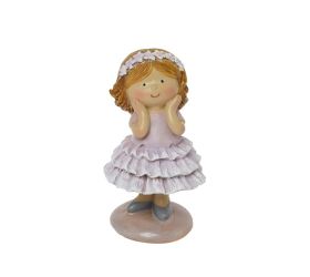 Dievčatko polyrez 6x5,5x10,5cm ružové