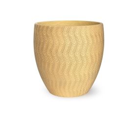 J133 kvetináč + miska lala horčicová 34x34cm m