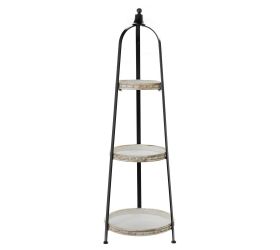 Regál biely 3-podlažia drevo/kov 46*147,5cm