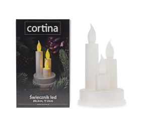 Svet.led tri sviečky biele