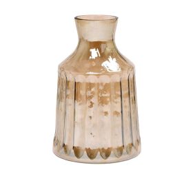 Váza fľaša sklenená tammy hnedá - v23xh15cm