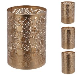 Svietnik na čaj svieč zlatý 18cm 3ass//a67101260