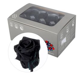 Ruža preparovaná 4cm black /ks- bal. 8 ks