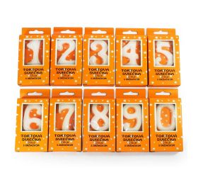 Tortové sviečky čísla biele