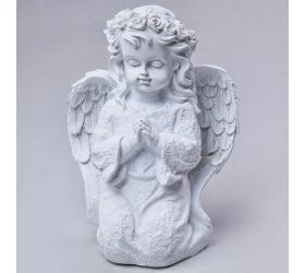 Anjel kľačiaci biely 16cm