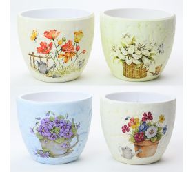 390fl/s kvetináč vzor kvety 16x16x13,5cm