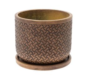 J91 kvetináč + miska chocolate hnedá 37h30,3cm l