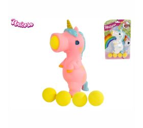 Unicorn strieľací s loptičkami 16cm