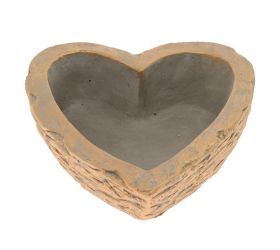 Obal srdce cement bledo-sivo-zlaté 23cm